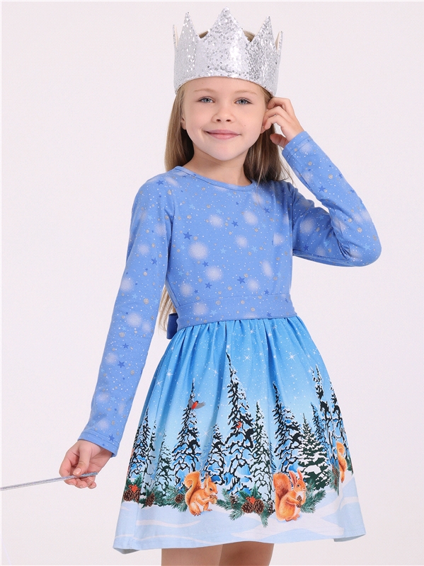 Платье детское Апрель 1ДПД3517804нгя, голубой, 104