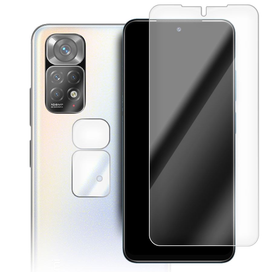 

Стекло защитное гибридное для Xiaomi Redmi Note 11S + защита камеры (2 шт.)
