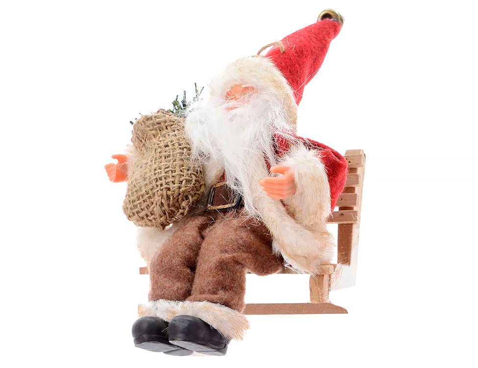 Елочная игрушка Kaemingk Отдыхающий Санта на скамейке 561401 1 шт. разноцветная