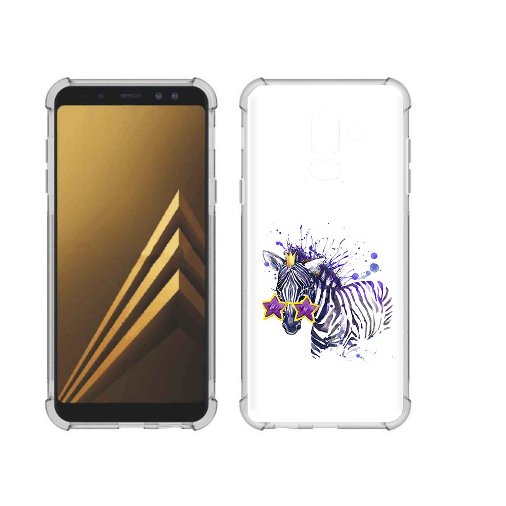 

Чехол MyPads Tocco для Samsung Galaxy A6+ (2018) акварельная зебра (PT111520.594.215), Прозрачный, Tocco