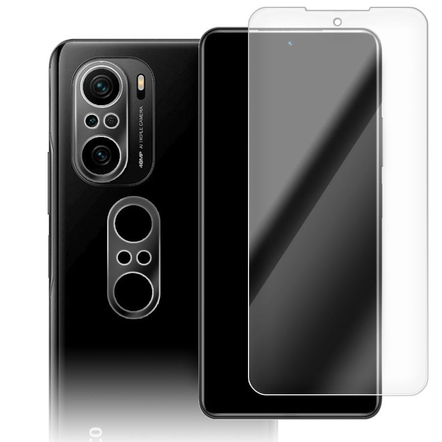 

Стекло защитное гибридное для Xiaomi Poco F3 + защита камеры (2 шт.)