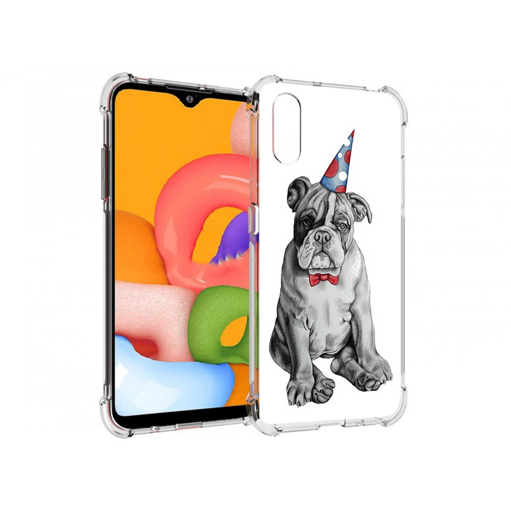 

Чехол MyPads Tocco для Samsung Galaxy A01 праздничный щенок (PT144711.509.554), Прозрачный, Tocco
