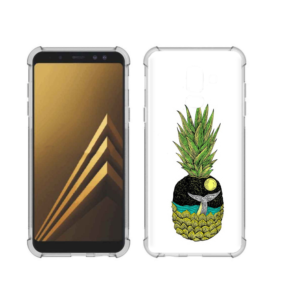 

Чехол MyPads Tocco для Samsung Galaxy A6+ (2018) ананас с китом (PT111520.594.220), Прозрачный, Tocco