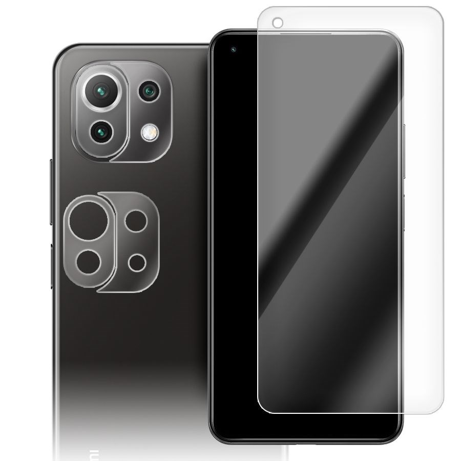 

Стекло защитное гибридное для Xiaomi Mi 11 Lite + защита камеры (2 шт.)