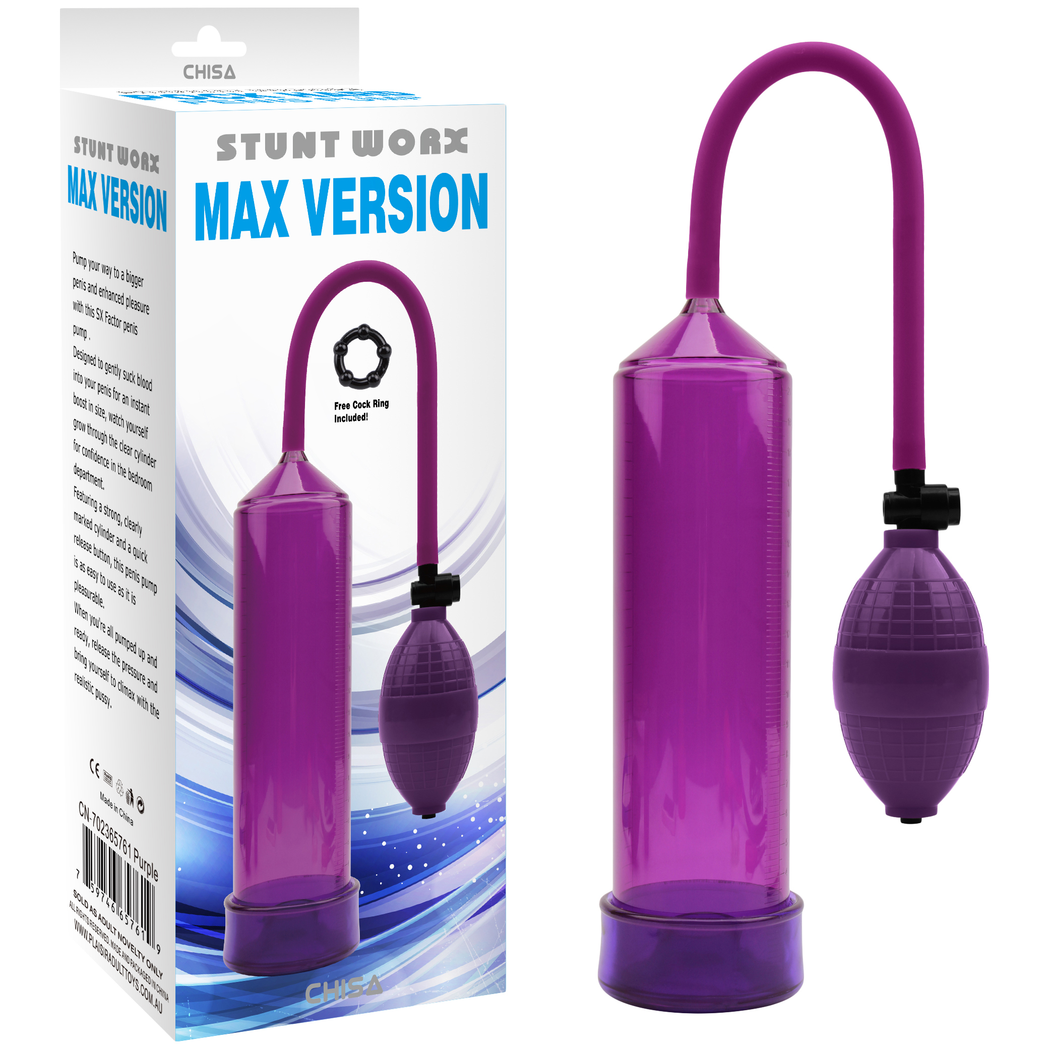 Ручная вакуумная помпа Chisa Novelties Max Version фиолетовая