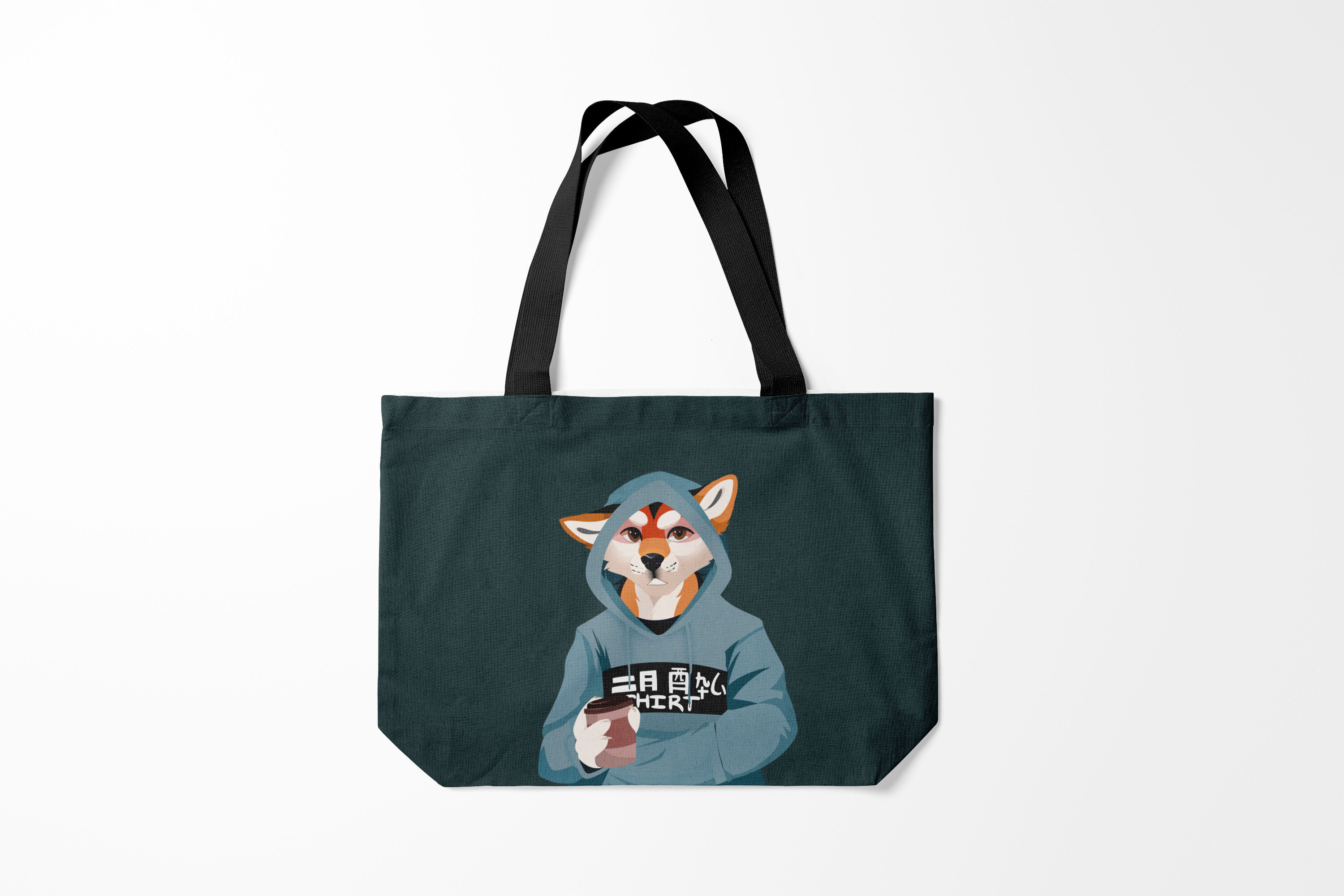 

Сумка шoппер унисекс Burnettie Лисы Furry fox, черный, Лисы Furry fox