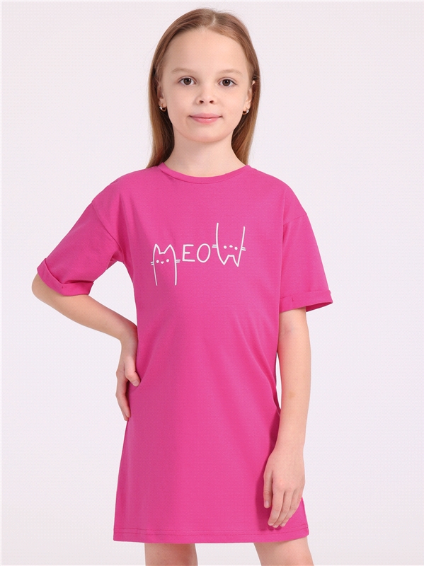 Платье детское Апрель 1ДПК4283001, ярко-розовый12 Коты мяукают, 110 большая рисовалка для малышек