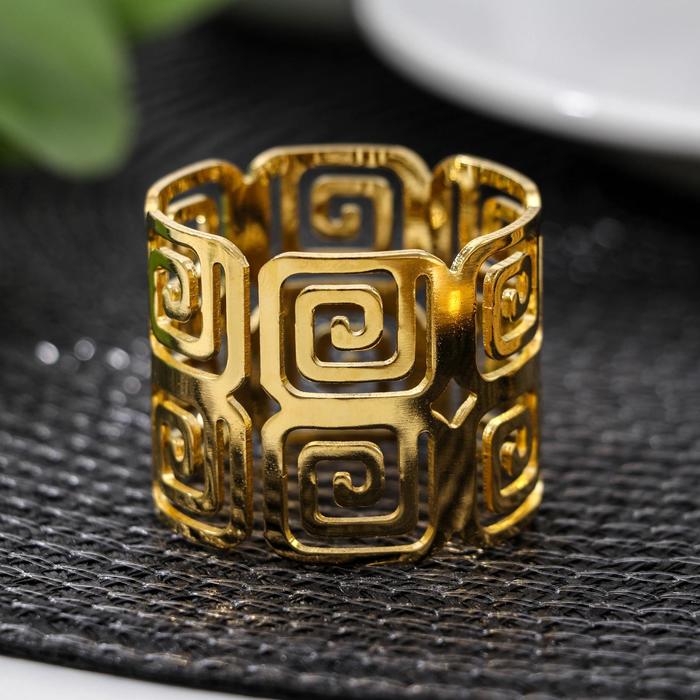 Кольцо для салфетки «Греческий», 4?3,5 см, цвет золотой
