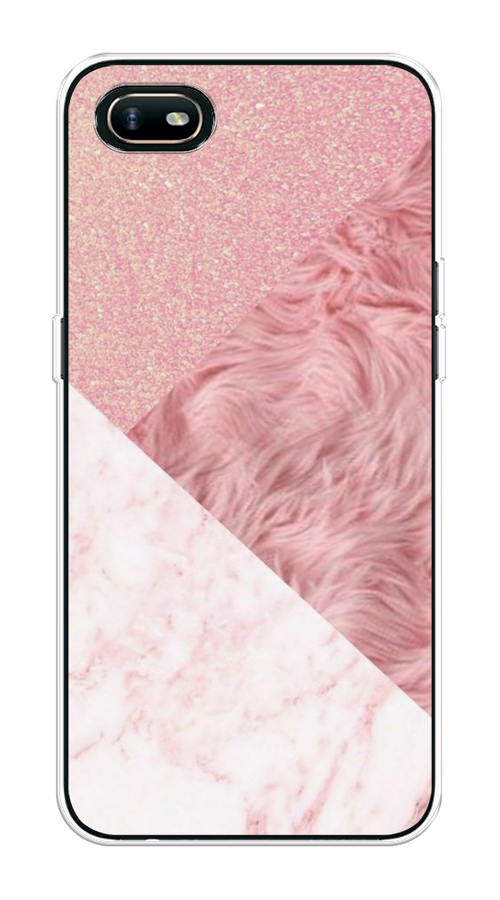 

Чехол на Oppo A1k "Текстурные треугольники", Розовый;белый, 252150-1