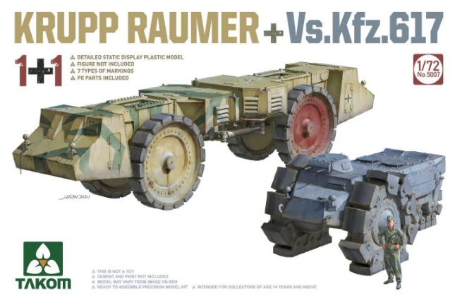 фото Сборная модель takom 1/72 машины разминирования krupp raumer и vs.kfz. 617 5007