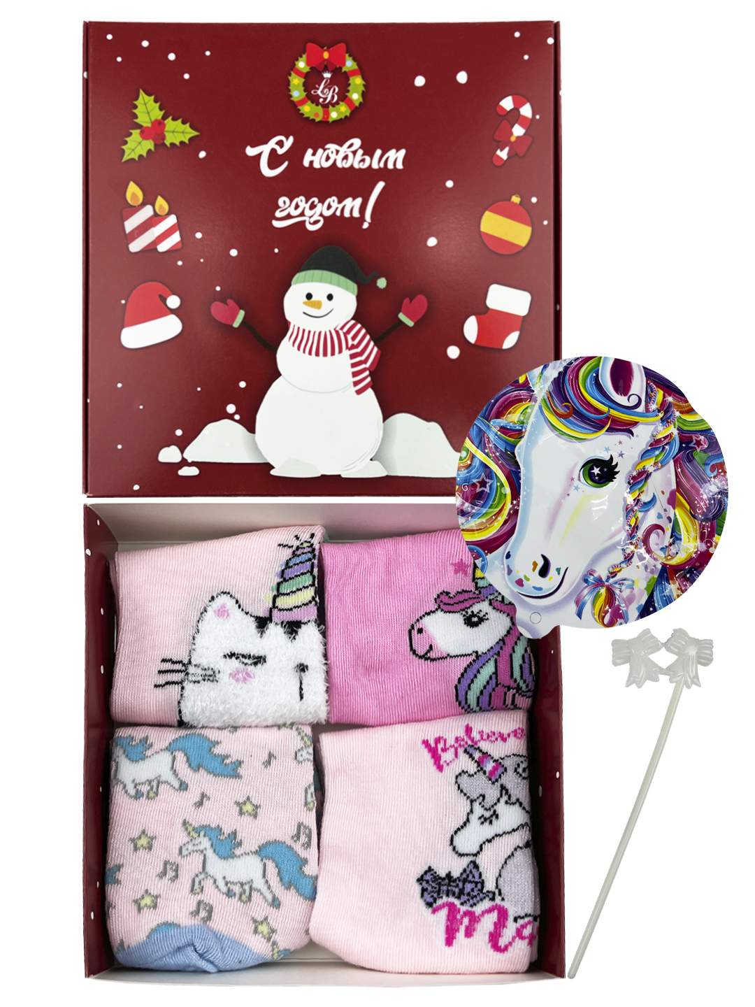 Носки детские LB нс4, розово-голубой, розово-серый, ярко-розовый, розово-белый, 45270