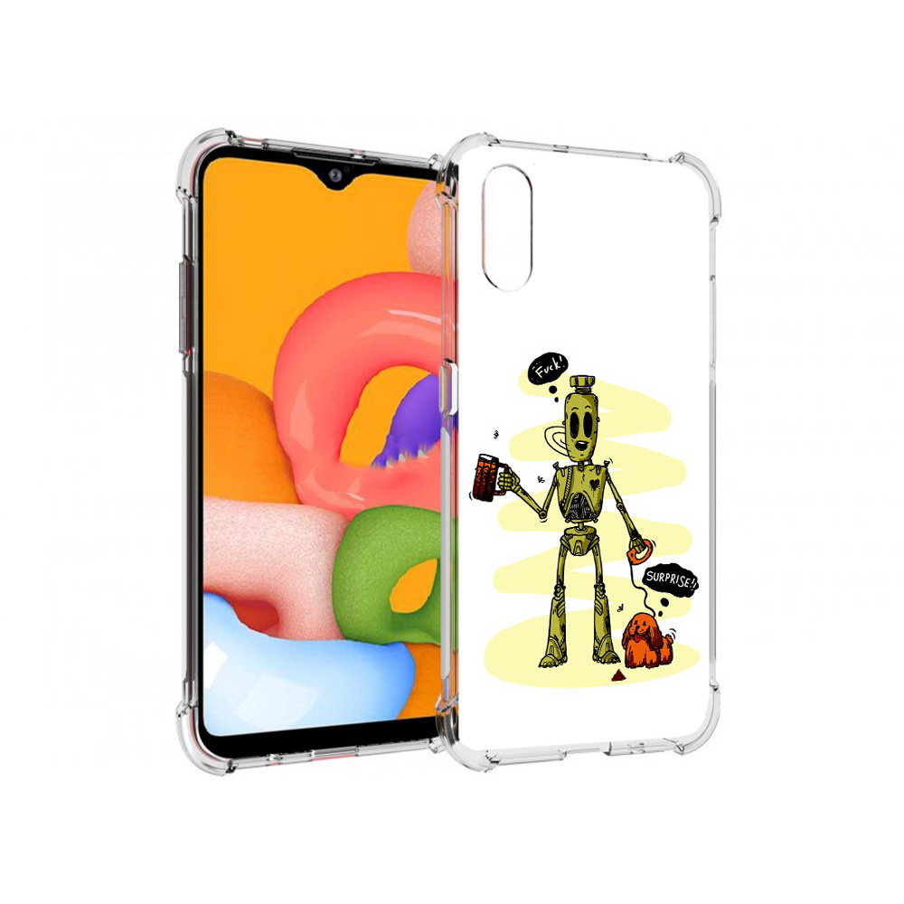 

Чехол MyPads Tocco для Samsung Galaxy A01 прикольный робот (PT144711.509.557), Прозрачный, Tocco
