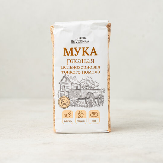 

Мука ВкусВилл ржаная цельнозерновая 500 г