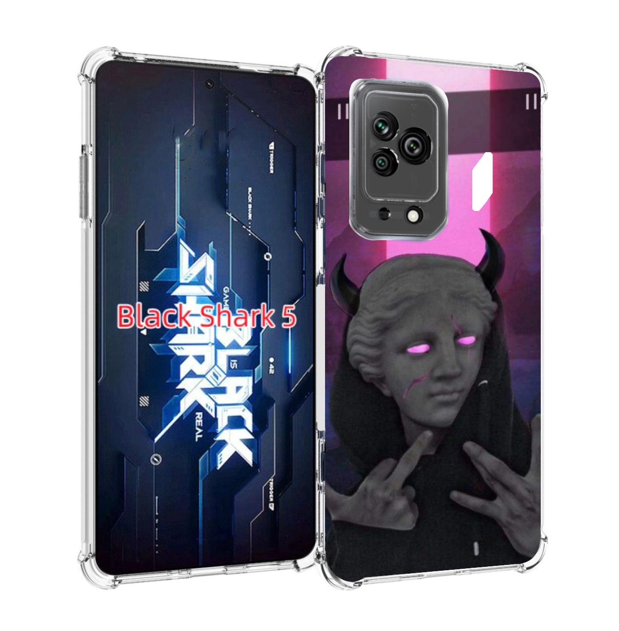 

Чехол MyPads глитч-статуя для Xiaomi Black Shark 5, Прозрачный, Tocco