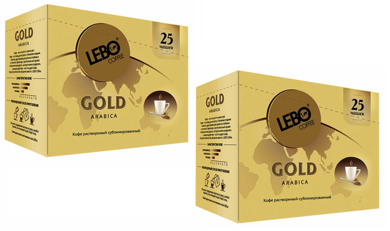 

Кофе растворимый Lebo Gold, 25 пакетиков по 2 г, 2 упаковки