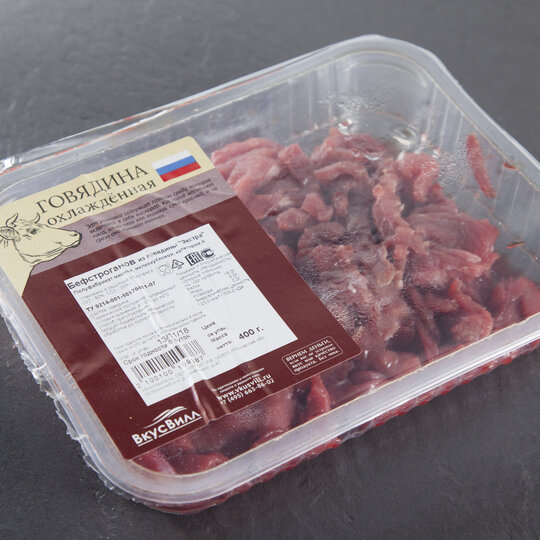 

Бефстроганов из говядины ВкусВилл охлажденный 400 г