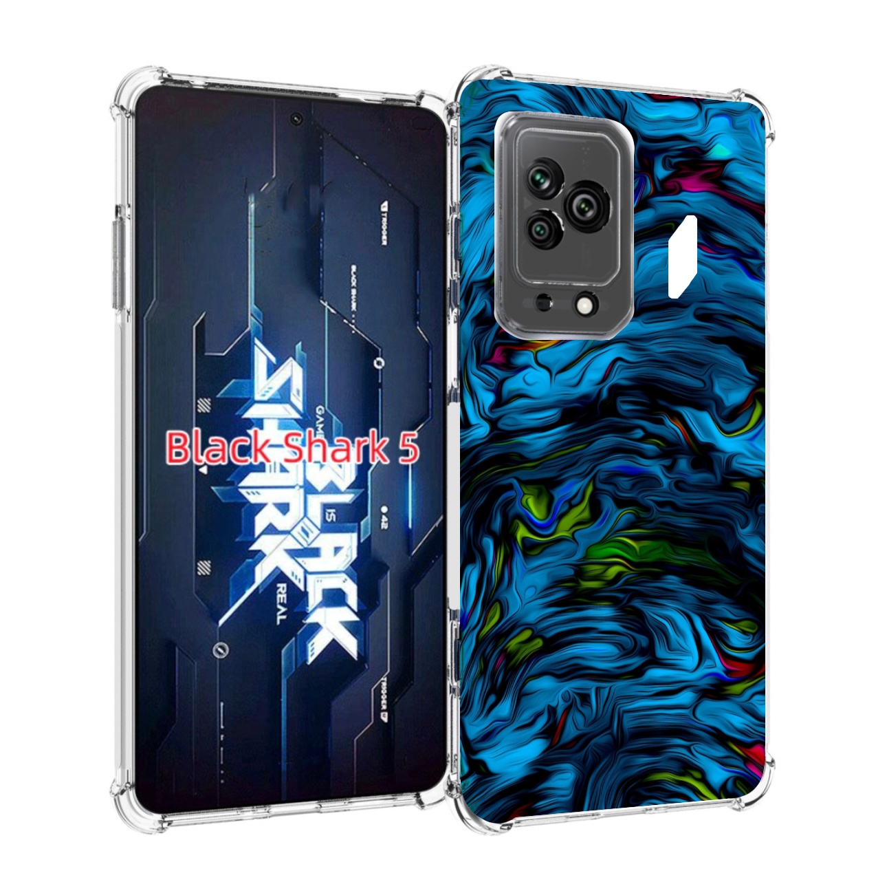 

Чехол MyPads голубая краска в темноте для Xiaomi Black Shark 5, Прозрачный, Tocco