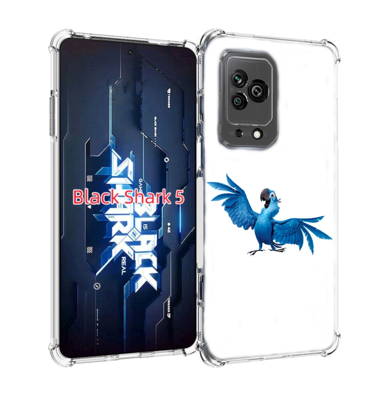 

Чехол MyPads голубой-попугайчик для Xiaomi Black Shark 5, Прозрачный, Tocco