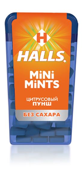 Конфеты Halls Mini Mints цитрусовый пунш без сахара 12,5 г