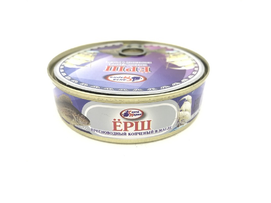 Ёрш пресноводный Санта Мария копчёный в масле, 4 шт по 170 г