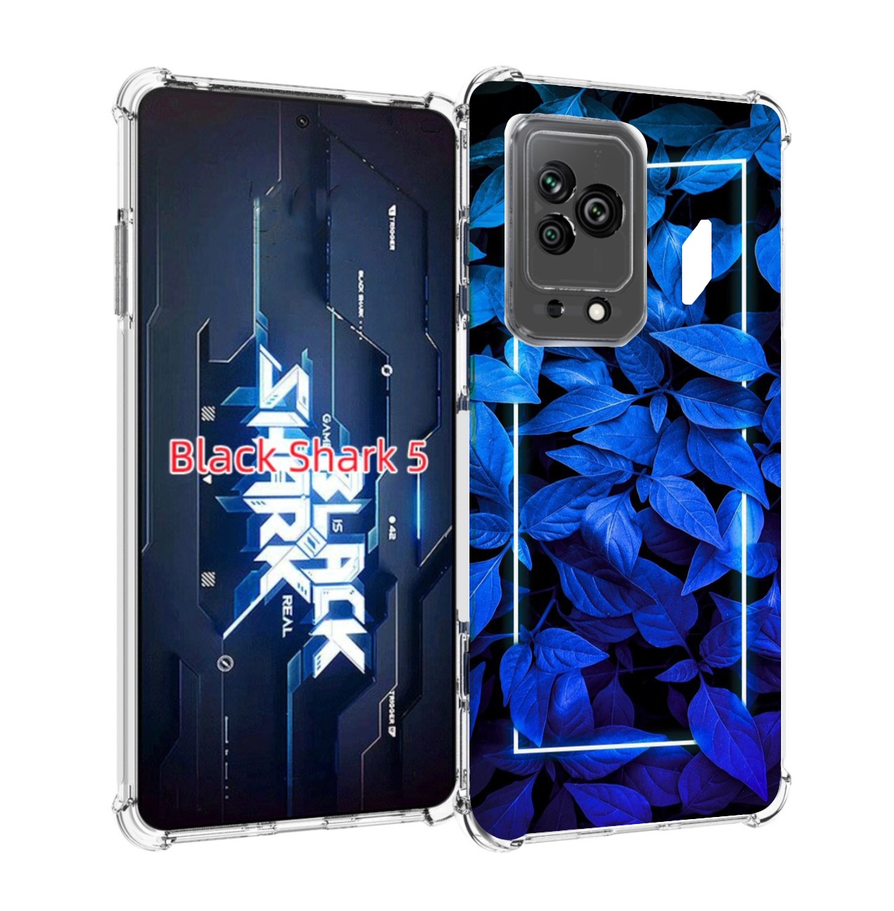 

Чехол MyPads голубые цветочки неон для Xiaomi Black Shark 5, Прозрачный, Tocco