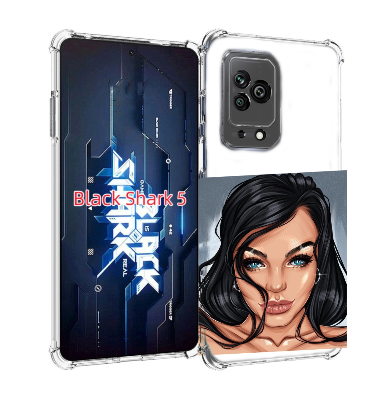 Чехол MyPads голубые-глаза-у-брюнетки женский для Xiaomi Black Shark 5 Tocco