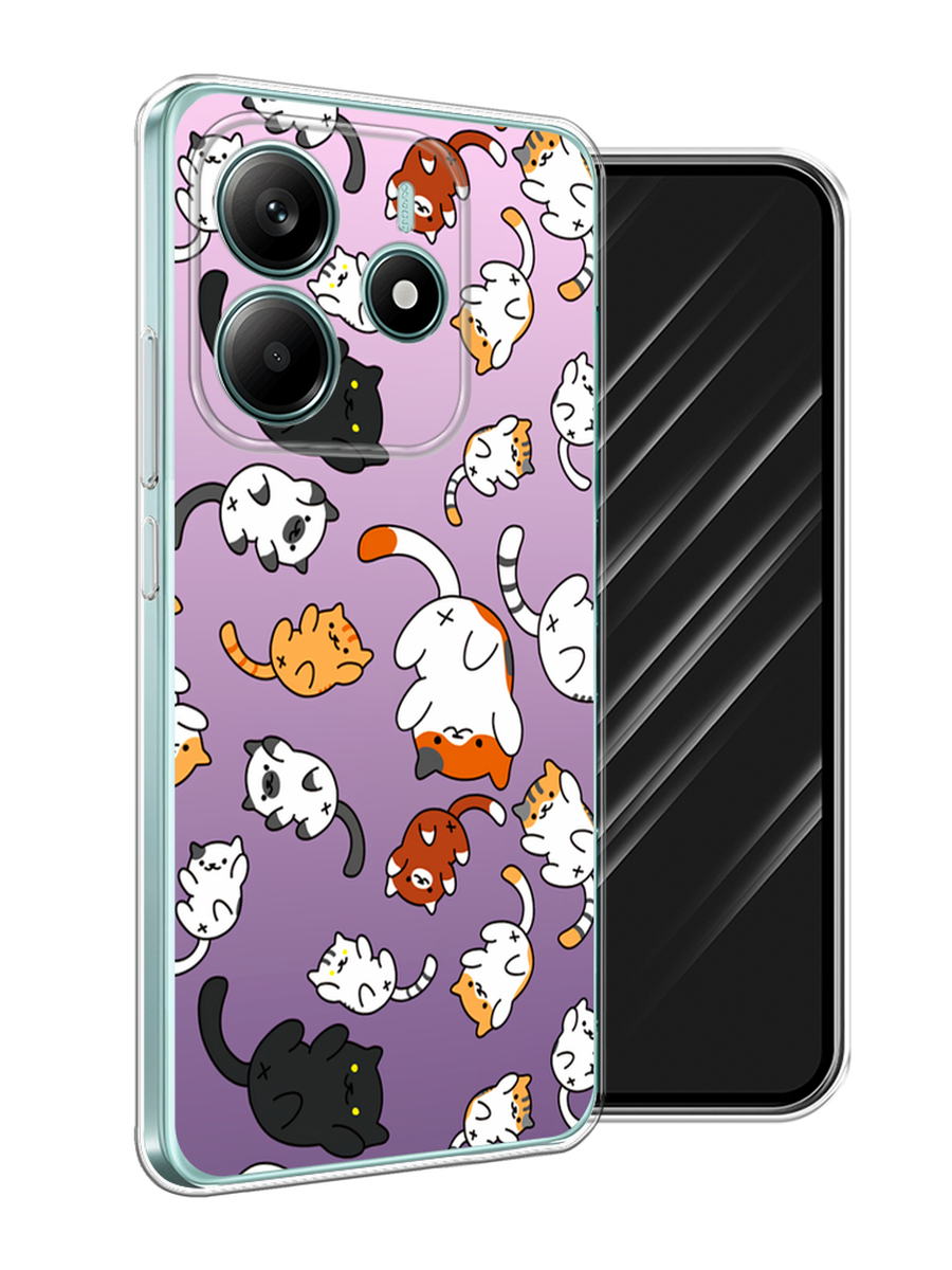 

Чехол Awog на Xiaomi Redmi Note 14 4G "Котопад", Фиолетовый;белый, 324150-1