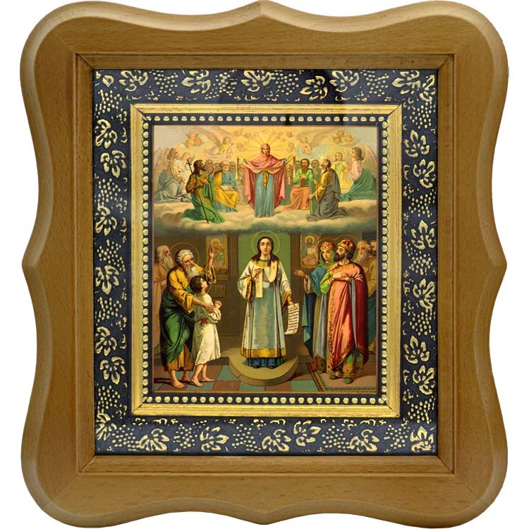 

Праздник Покров Пресвятой Богородицы. Копия старинной иконы на холсте.
