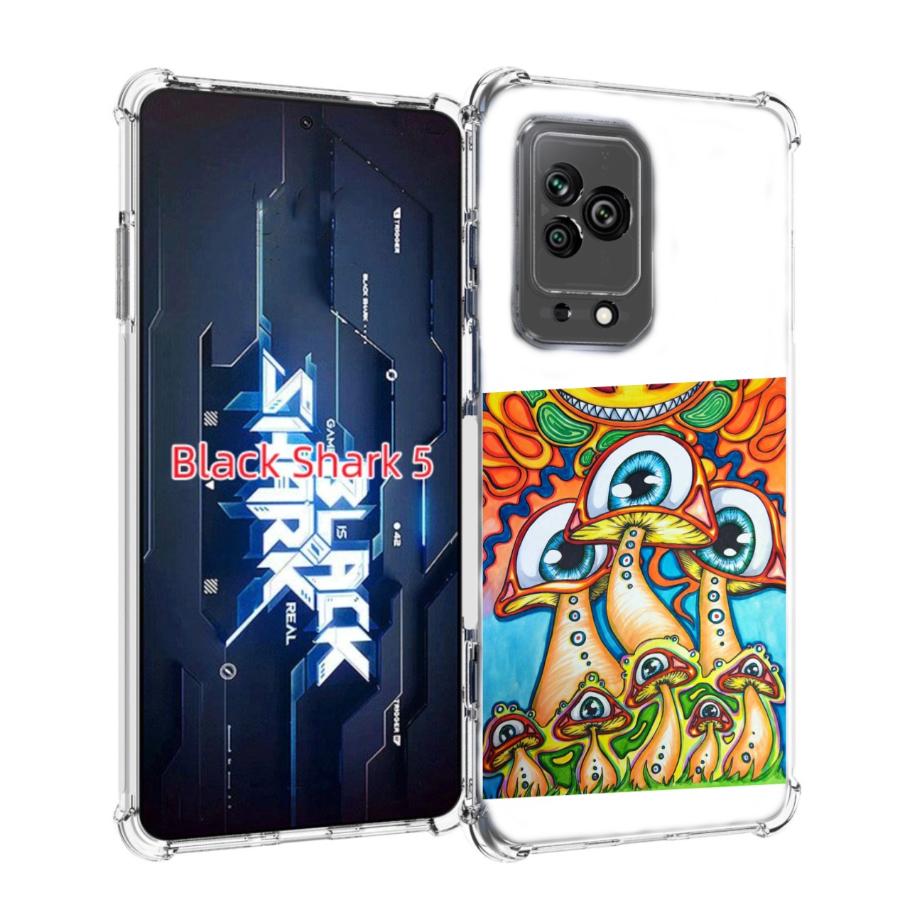 

Чехол MyPads грибы с глазами для Xiaomi Black Shark 5, Прозрачный, Tocco