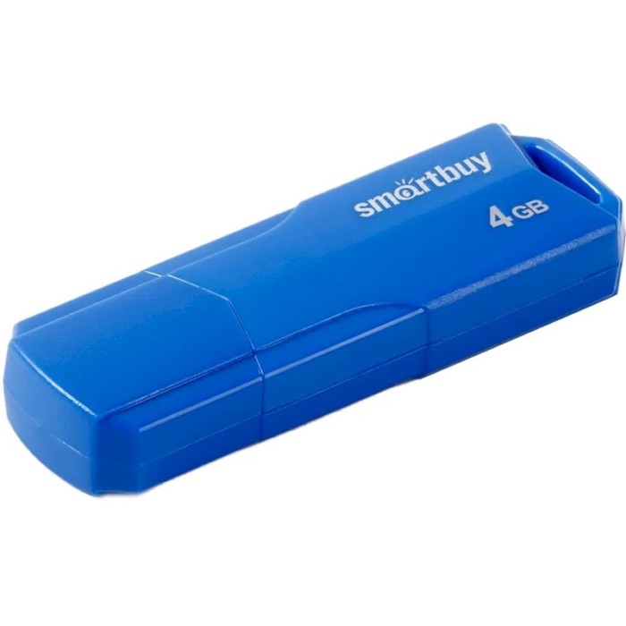 

Флешка Smartbuy 4GBCLU-BU, 4 Гб, USB2.0, чт до 25 Мб/с, зап до 15 Мб/с, Blue