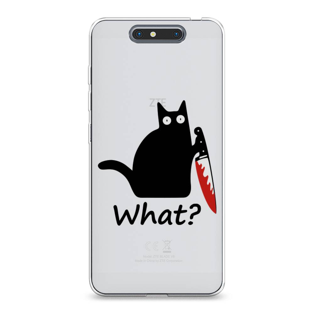 

Чехол на ZTE Blade V8 "Котик с ножом", Черный;красный, 131250-6