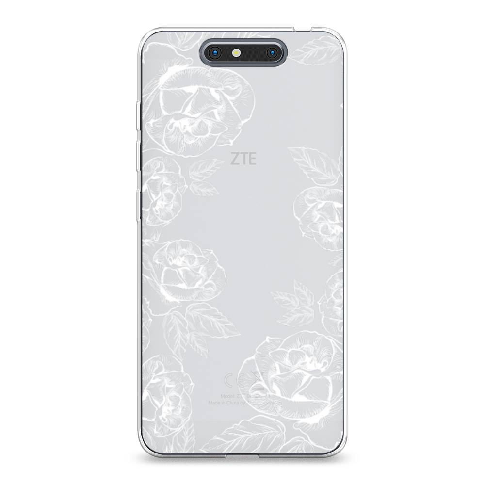 

Чехол на ZTE Blade V8 "Розы графика", Черный;серый, 131250-2