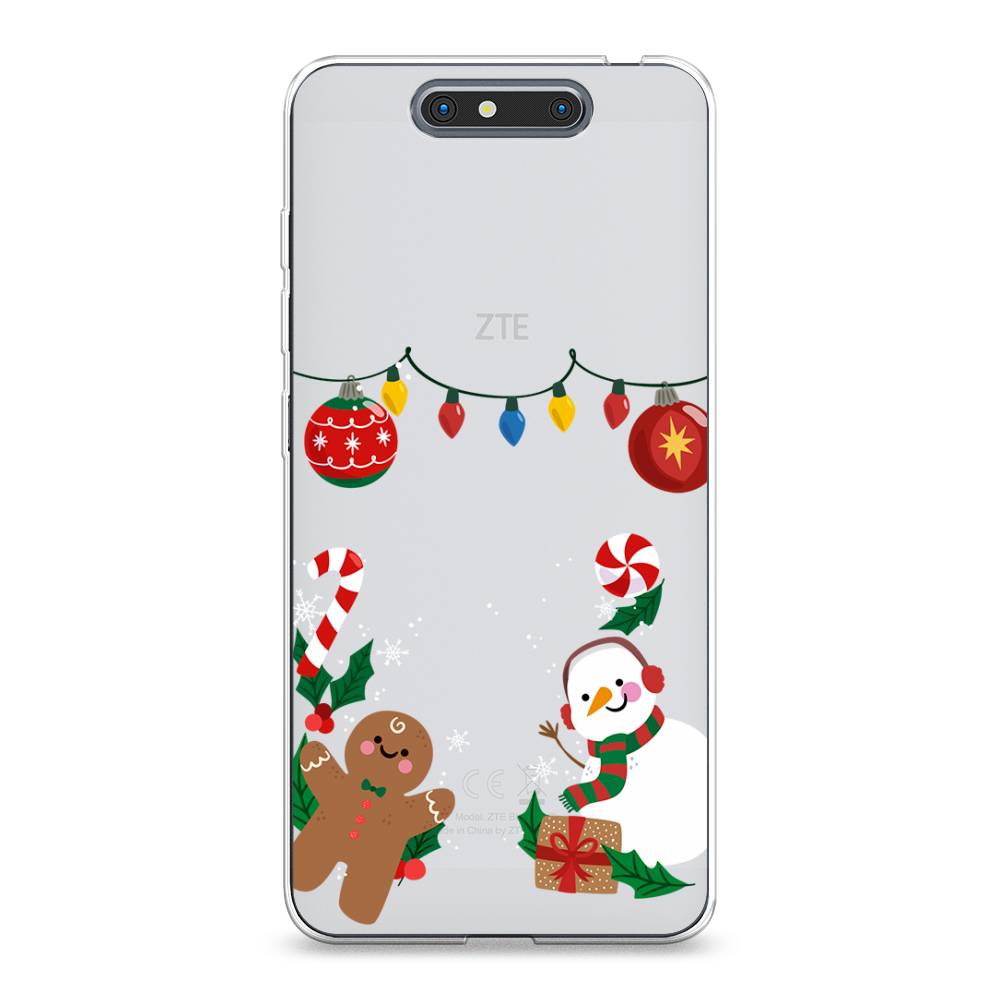 

Чехол на ZTE Blade V8 "Новогоднее настроение", Коричневый;красный;зеленый, 131250-5
