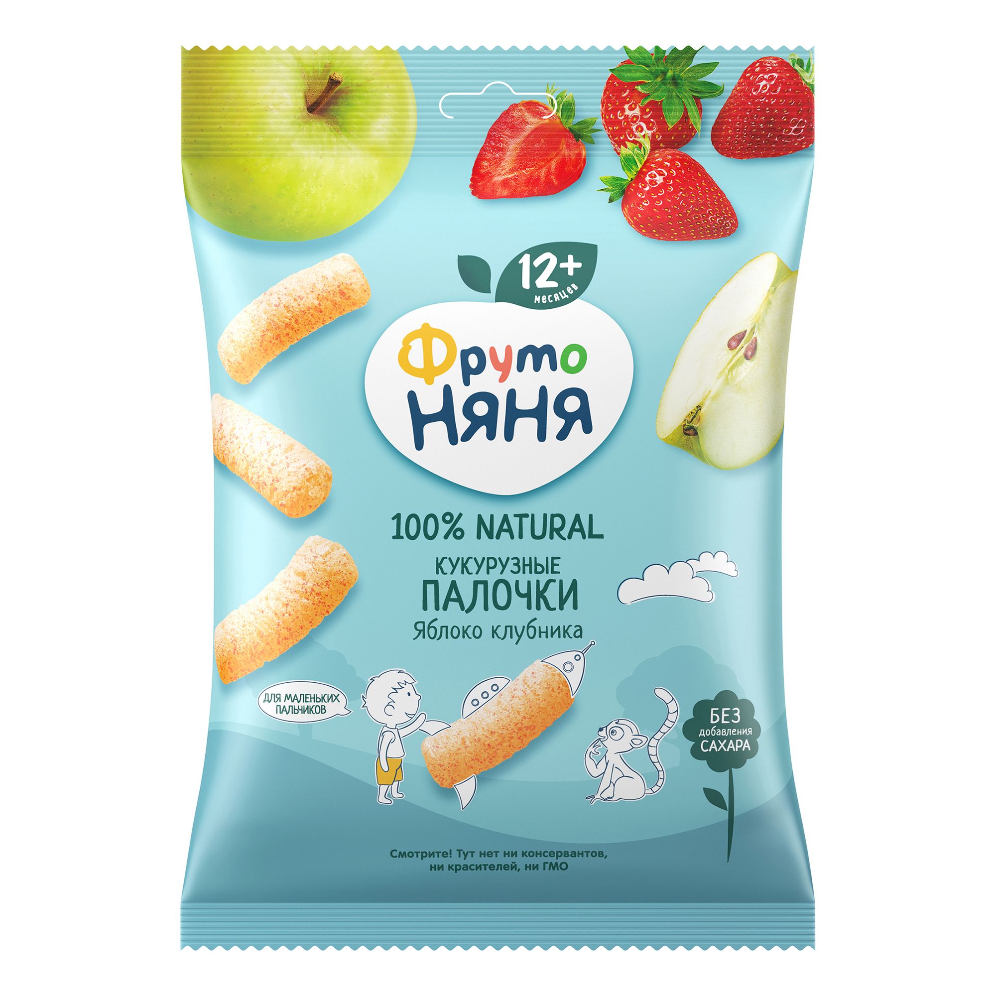 

Кукурузные палочки ФрутоНяня яблоко-клубника 20 г