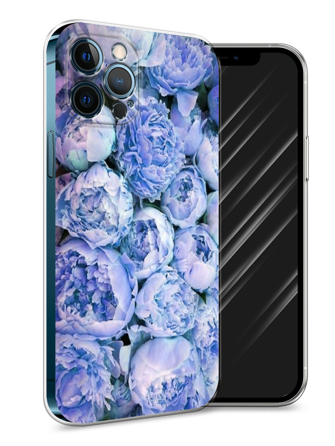 

Чехол Awog на Apple iPhone 12 Pro Max / Айфон 12 Pro Max "Пионы голубые", Разноцветный, 12750-8