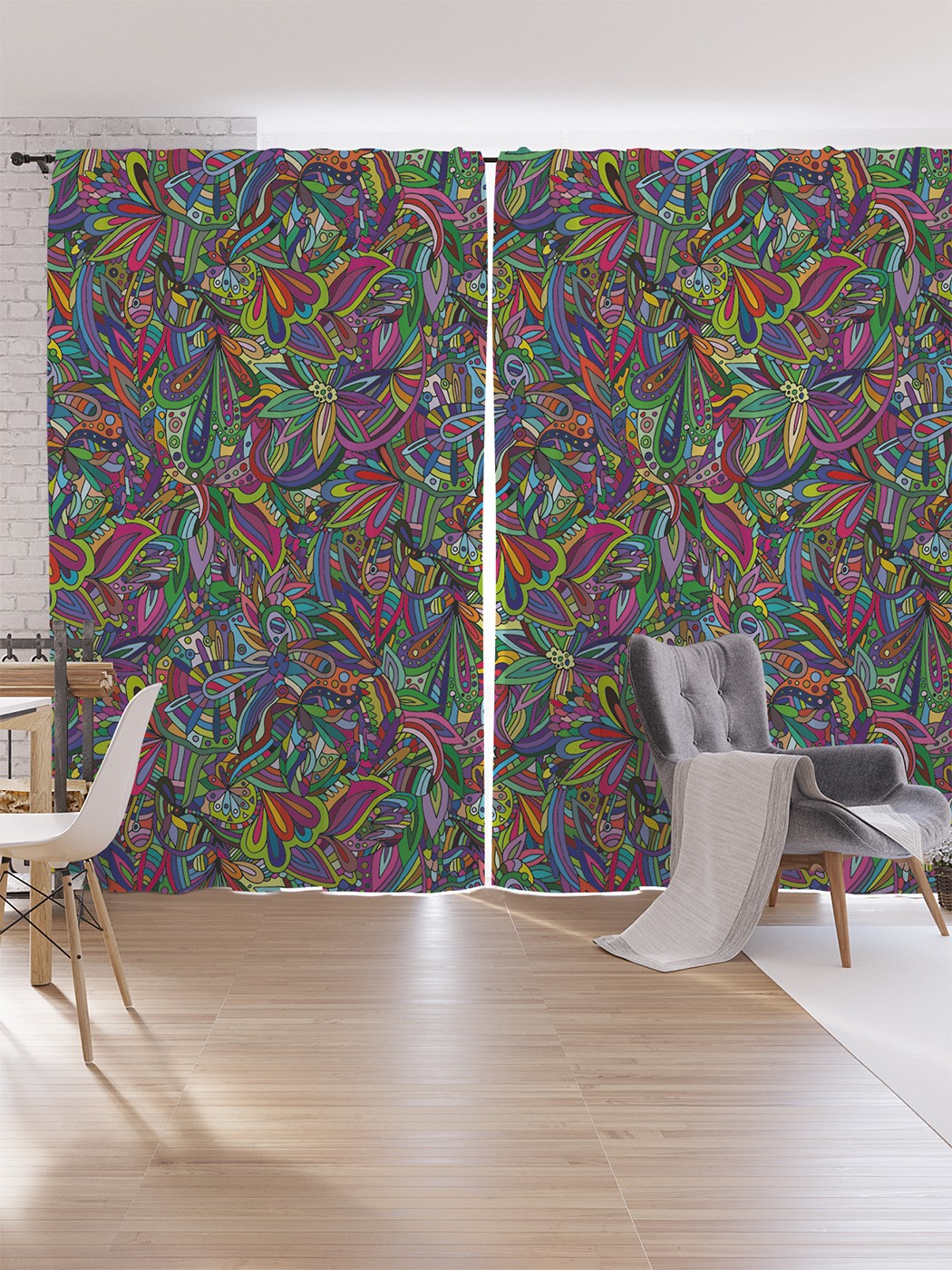 

Шторы под лён JoyArty "Абстрактное цветение", серия Oxford DeLux, 340х265 см, Абстрактное цветение