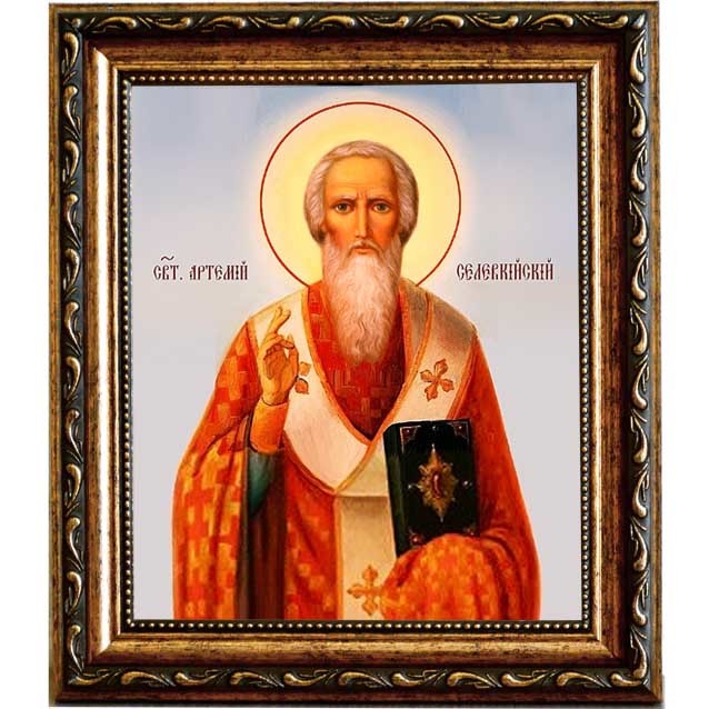 

Артемий (Артемон) Солунский (Селевкийский) Святитель. Икона на холсте.