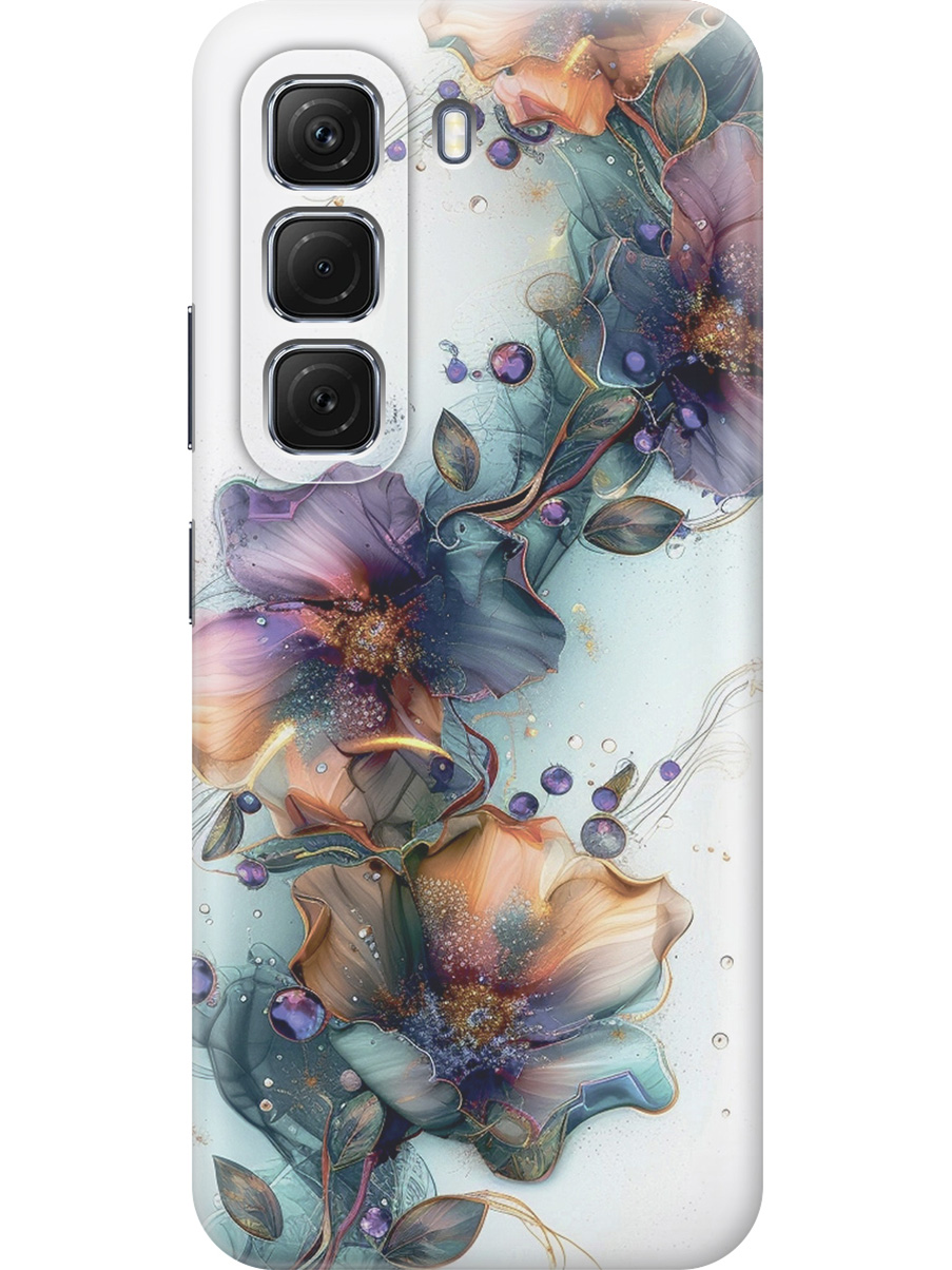 

Силиконовый чехол на Infinix Hot 50 4G с принтом "Мистические цветы", Прозрачный;белый;зеленый, 786718723