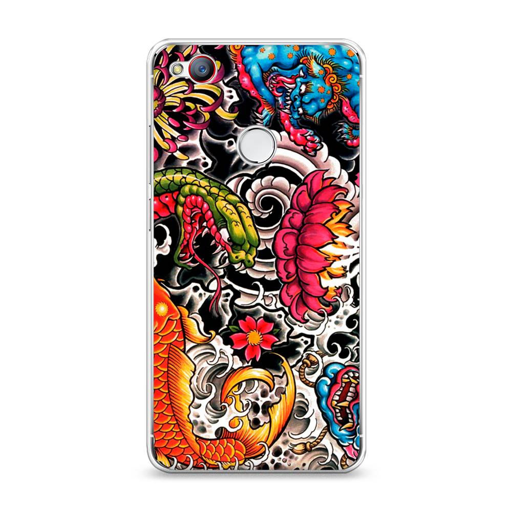 

Чехол на ZTE Nubia Z11 Mini "Японское искусство", Красный;оранжевый;голубой, 131550-4