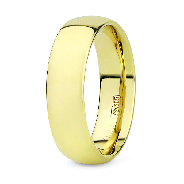 Кольцо обручальное из желтого золота р. 16 Юверос 10-280-Ж
