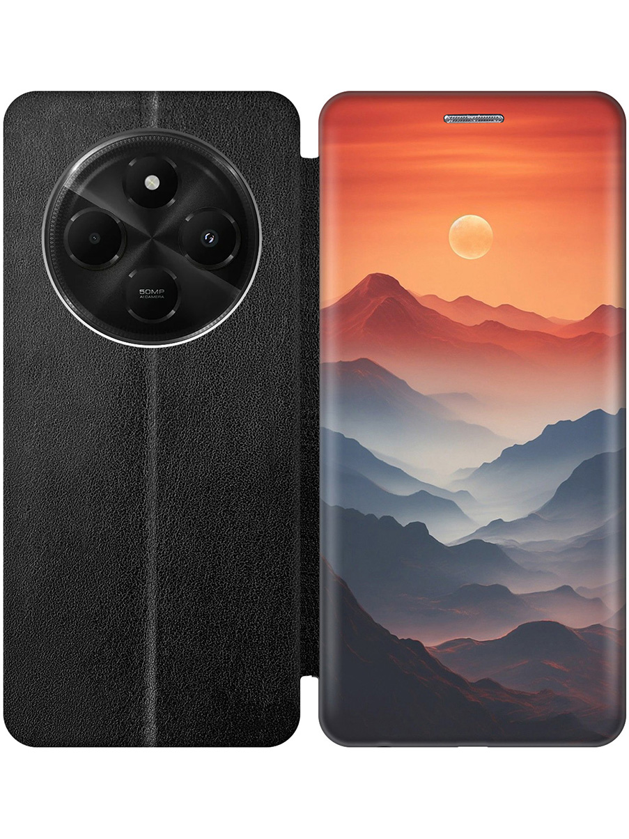 

Чехол-книжка на Xiaomi Redmi 14C / Poco C75 с принтом "Луна над горами" черный, Черный;оранжевый, 786715741