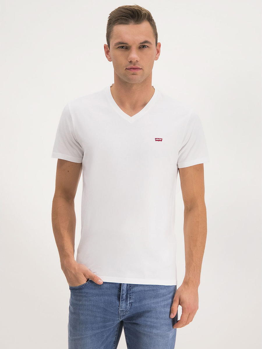 

Футболка мужская Levi's The Original V-Neck Tee белая XL, The Original V-Neck Tee