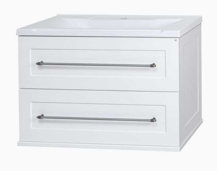 

Misty Тумба с раковиной Misty Марта 70 подвесная, белая глянцевая, Белый