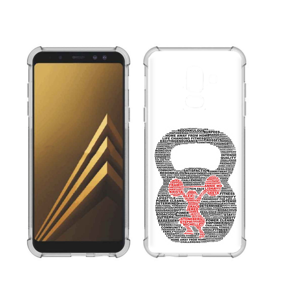 

Чехол MyPads Tocco для Samsung Galaxy A6+ (2018) бодибилдинг гиря из слов, Прозрачный, Tocco