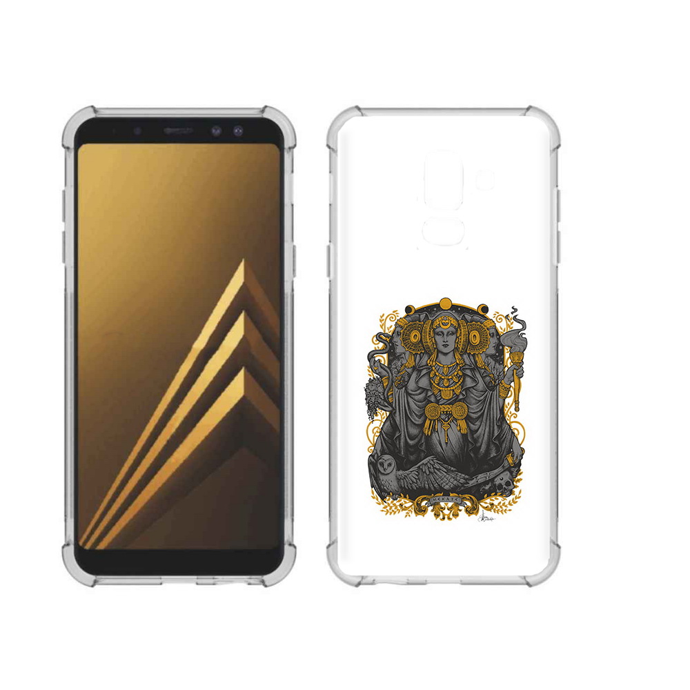 

Чехол MyPads Tocco для Samsung Galaxy A6+ (2018) божество с золотыми элементами, Прозрачный, Tocco