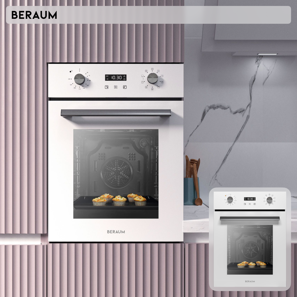 

Встраиваемый электрический духовой шкаф BERAUM OE-45D5009102W белый, OE-45D5009102W