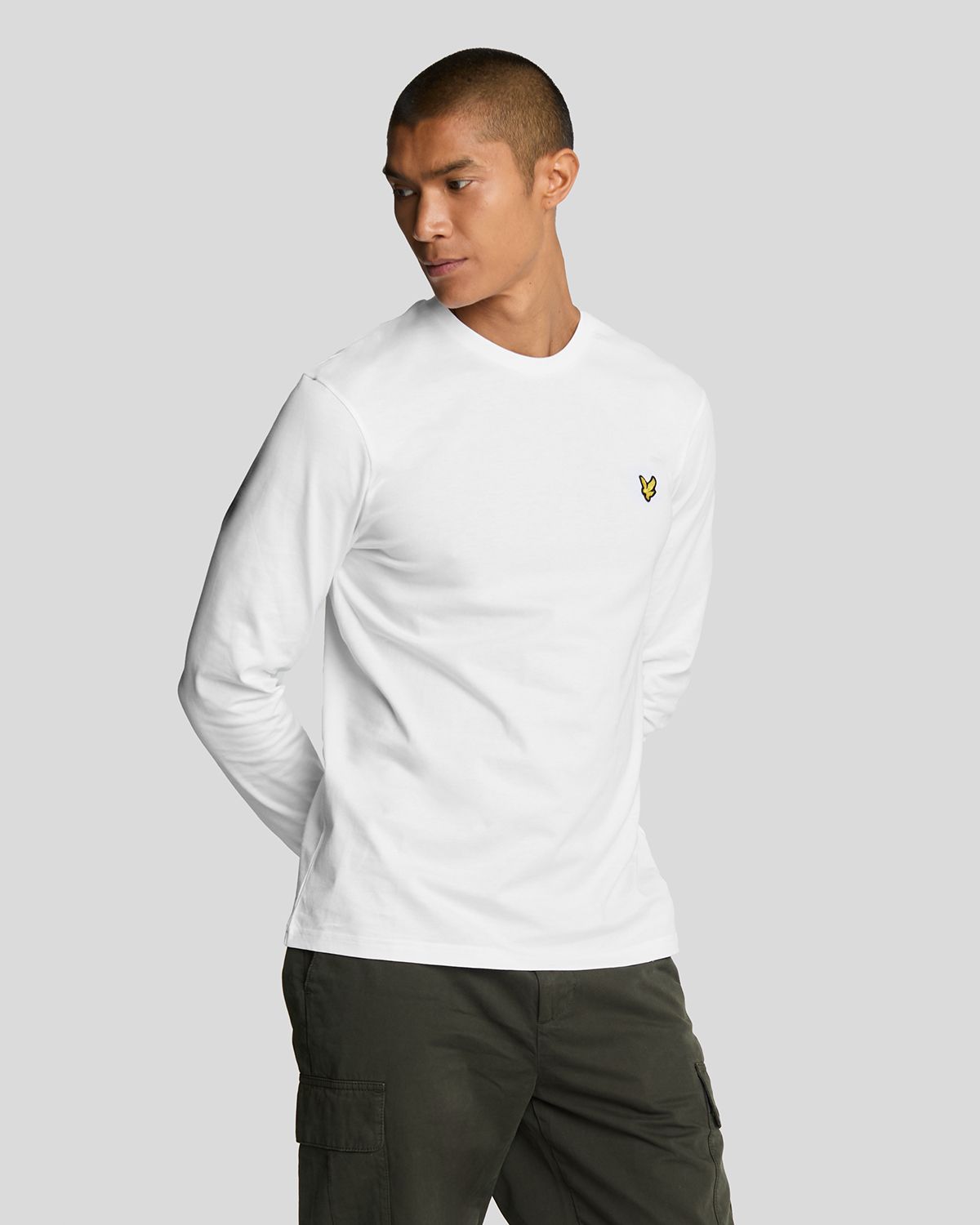 Лонгслив мужской Lyle & Scott Plain L/S T-Shirt M Индия белый