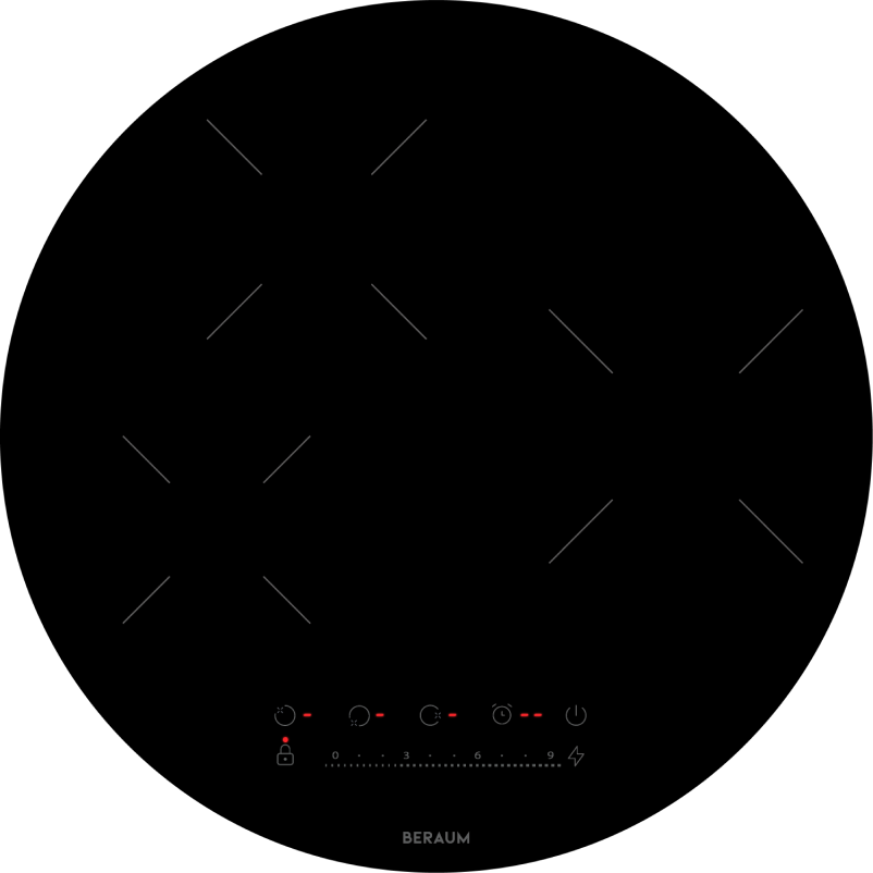 Встраиваемая варочная панель индукционная BERAUM HI-3C003 черный