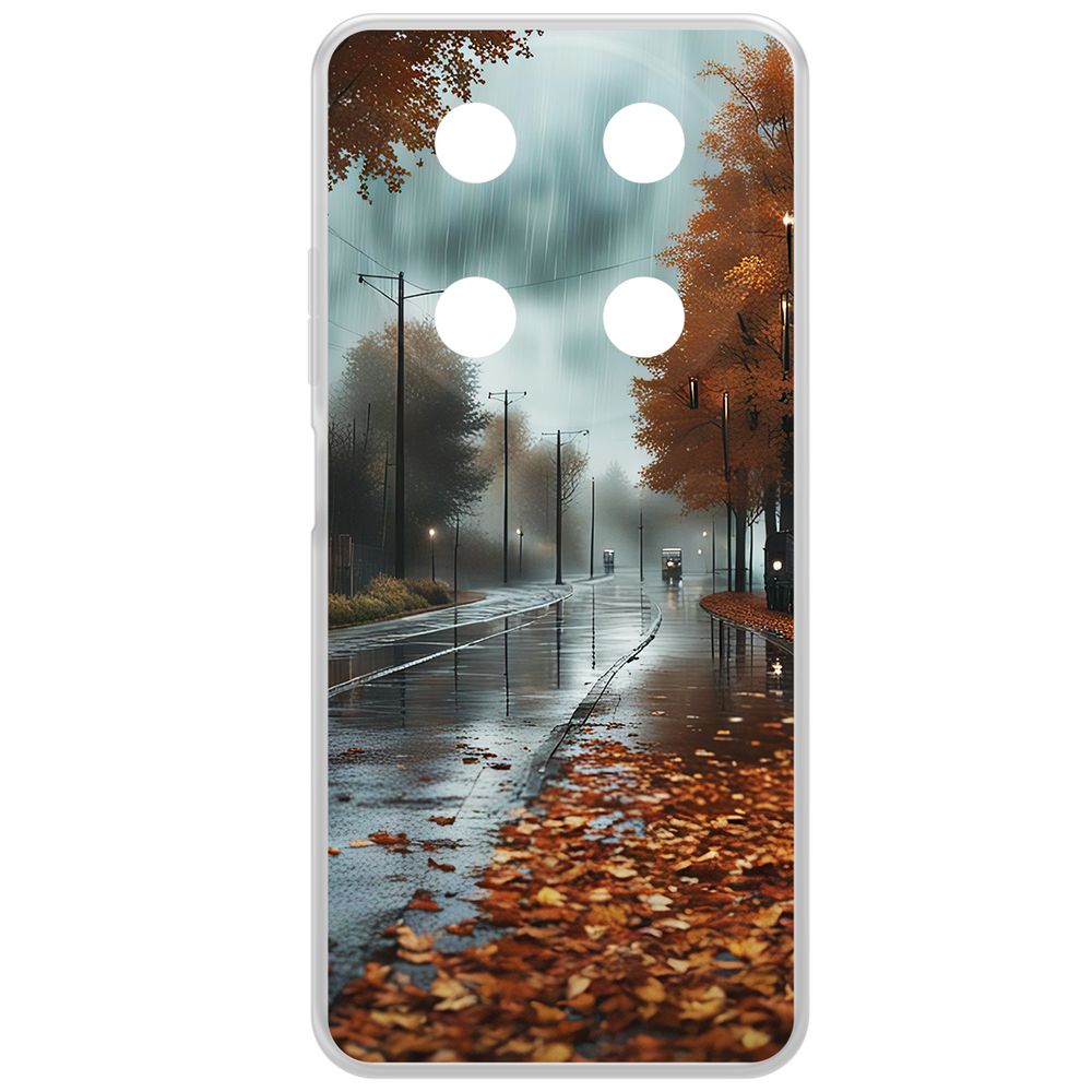 

Чехол-накладка Krutoff Clear Case Осенний дождь для ITEL RS4, Прозрачный