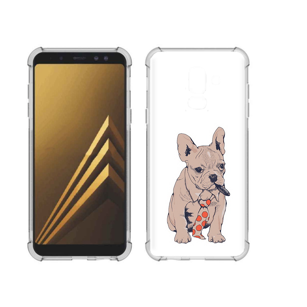 

Чехол MyPads Tocco для Samsung Galaxy A6+ (2018) бульдог с сигарой (PT111520.594.250), Прозрачный, Tocco